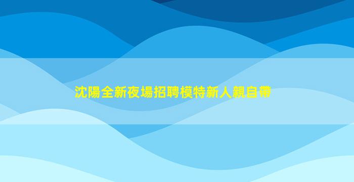 沈陽全新夜場招聘模特新人親自帶